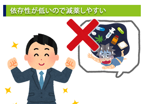 依存性が低いので減薬しやすい